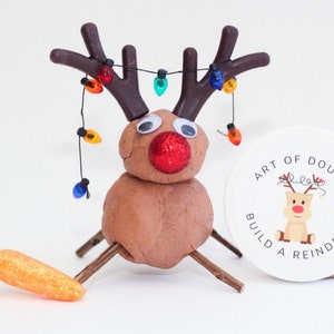 Build a Reindeer Playdough Jar | Playdoh Jar | Stocking Stuffer | Christmas | Class Gift | Class Favor | Reindeer Playdoh