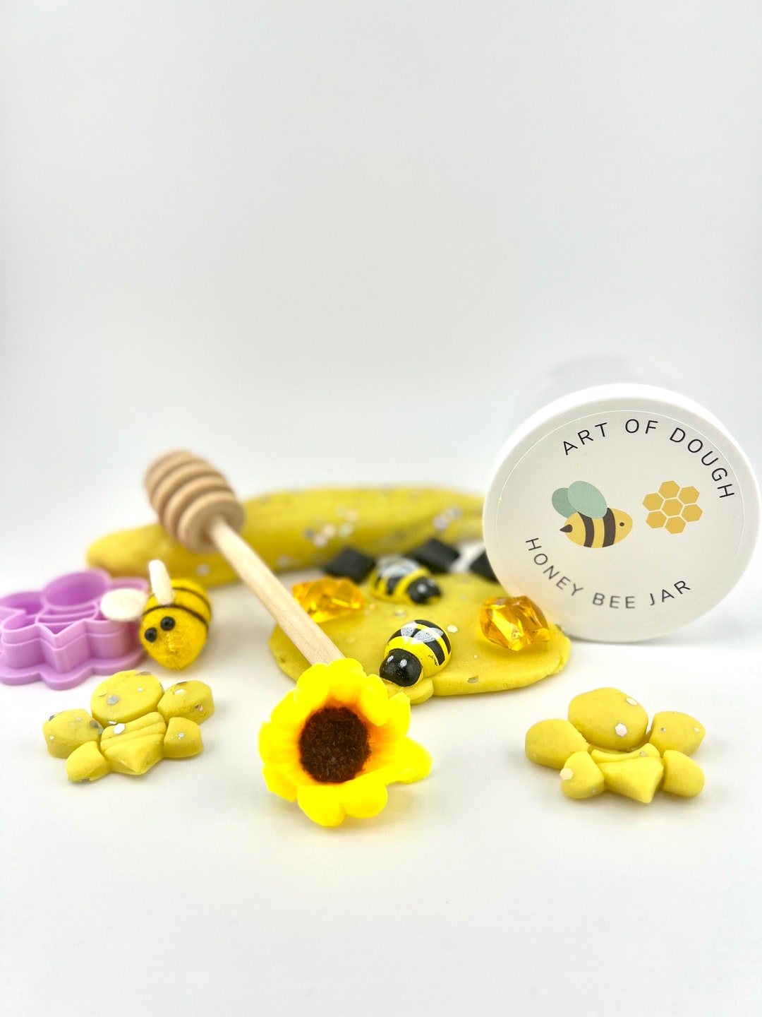 Homemade Honey Bee Playdough Jar Easter Sensory Basket Etsy