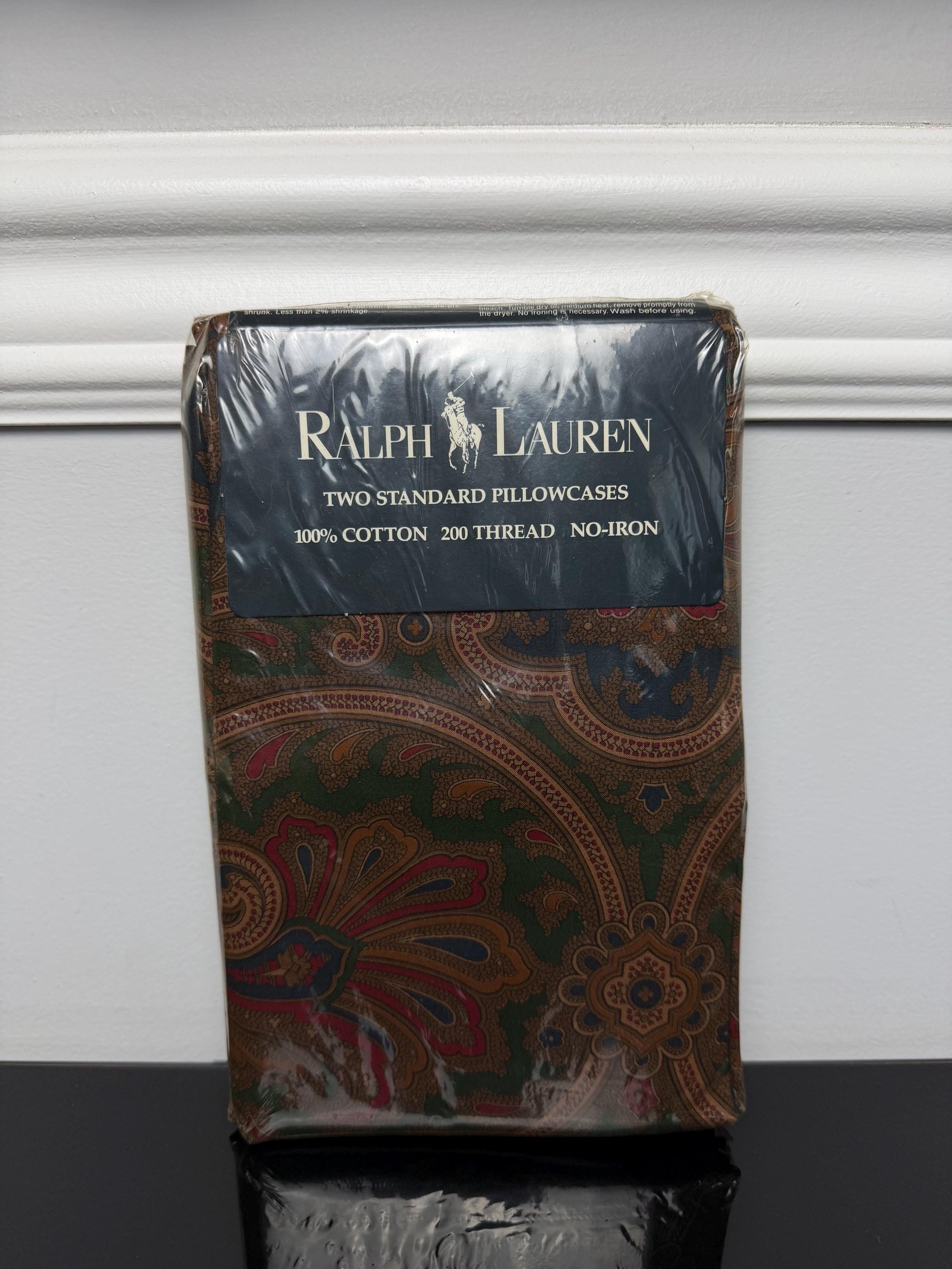 Vintage RALPH LAUREN ウール×レザー　カバー　ピローシャム Vintage Ralph Lauren Pillows - Etsy