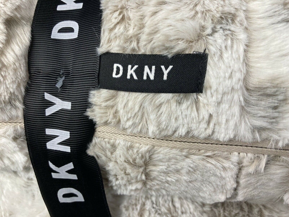 DKNY Set of 3 Faux Fur Decorative Pillows Snow Leopard Tan Etsy
