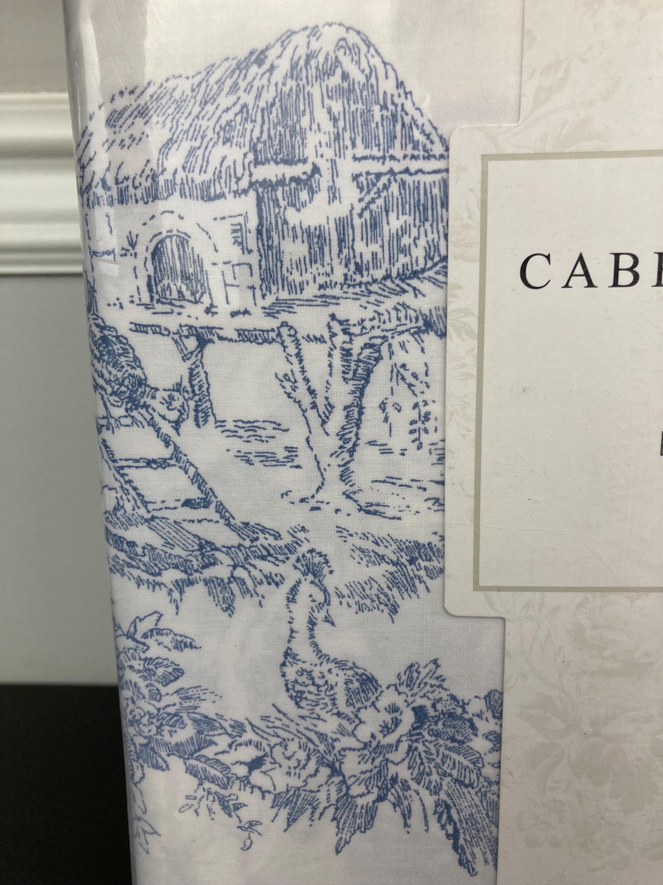 CABBAGES & ROSES London Country Toile Cottage Farmhouse Blue White ...