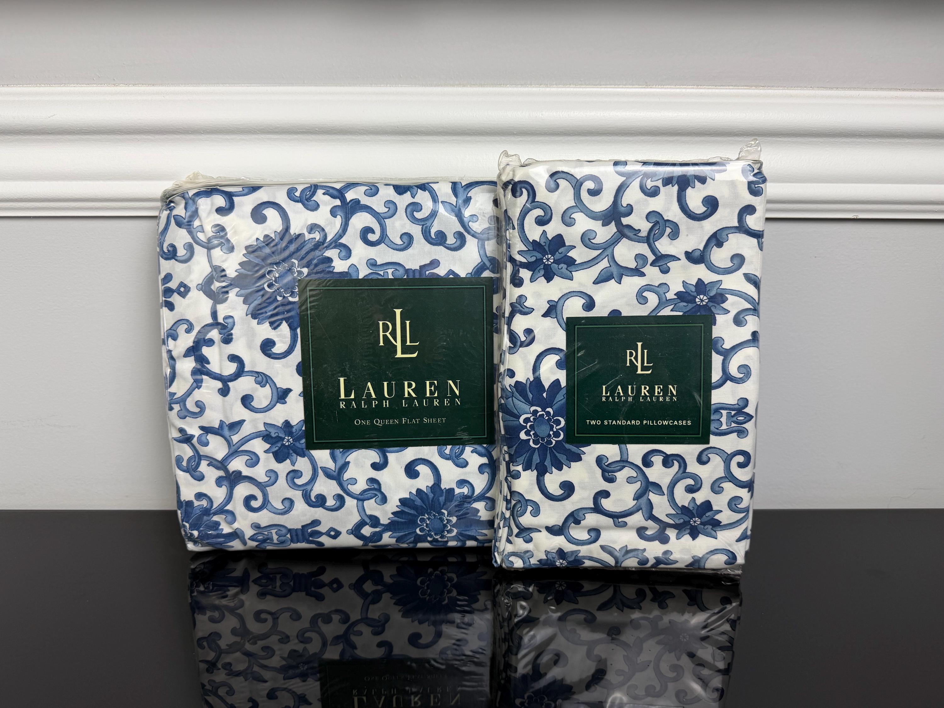 Ralph Lauren Porcelain Blue Rosette Sheets - Etsy