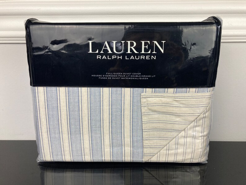 Ralph Lauren Graydon Bold Stripe 100 Cotton Duvet Euro Sham 3 Pc Set