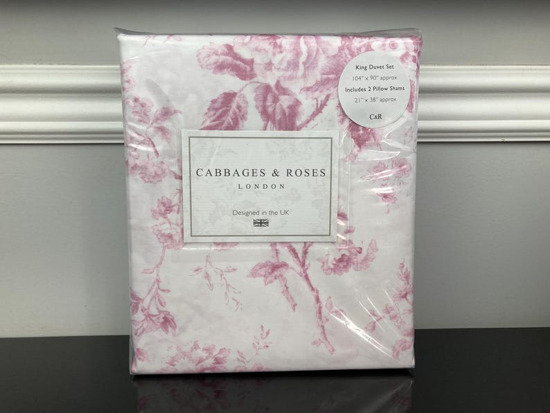 CABBAGES ROSES London Alderney Raspberry Floral Cottage Farmhouse 3 cabbages-roses-london-alderney-raspberry-floral-cottage-farmhouse-3