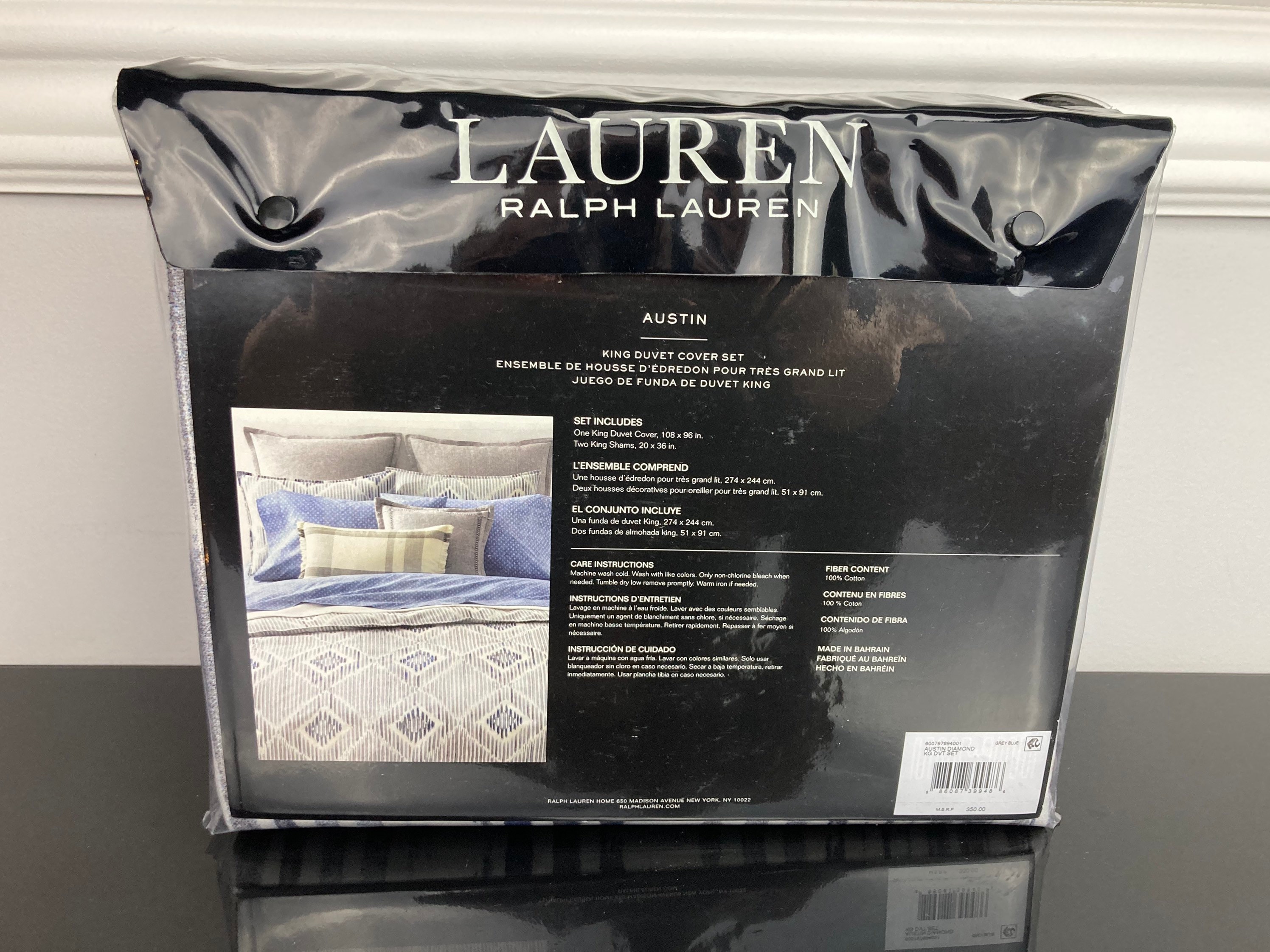 Ralph Lauren Austin Diamond 3 Pc 100 Cotton Duvet Cover Sham Etsy