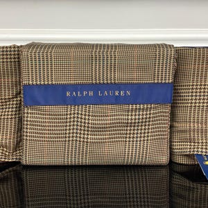 Ralph Lauren Luxury Palazzo Bedding Collection Herringbone Bretford Duvet Cover Shams 3 Pc Set Camel Brown Beige FULL / QUEEN
