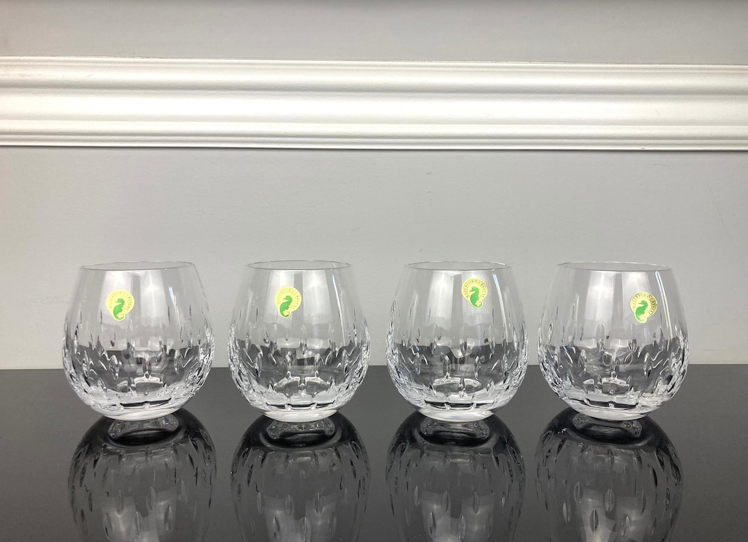 Waterford Crystal Double Old Fashioned Enis Wine Brandy Glasses Set of