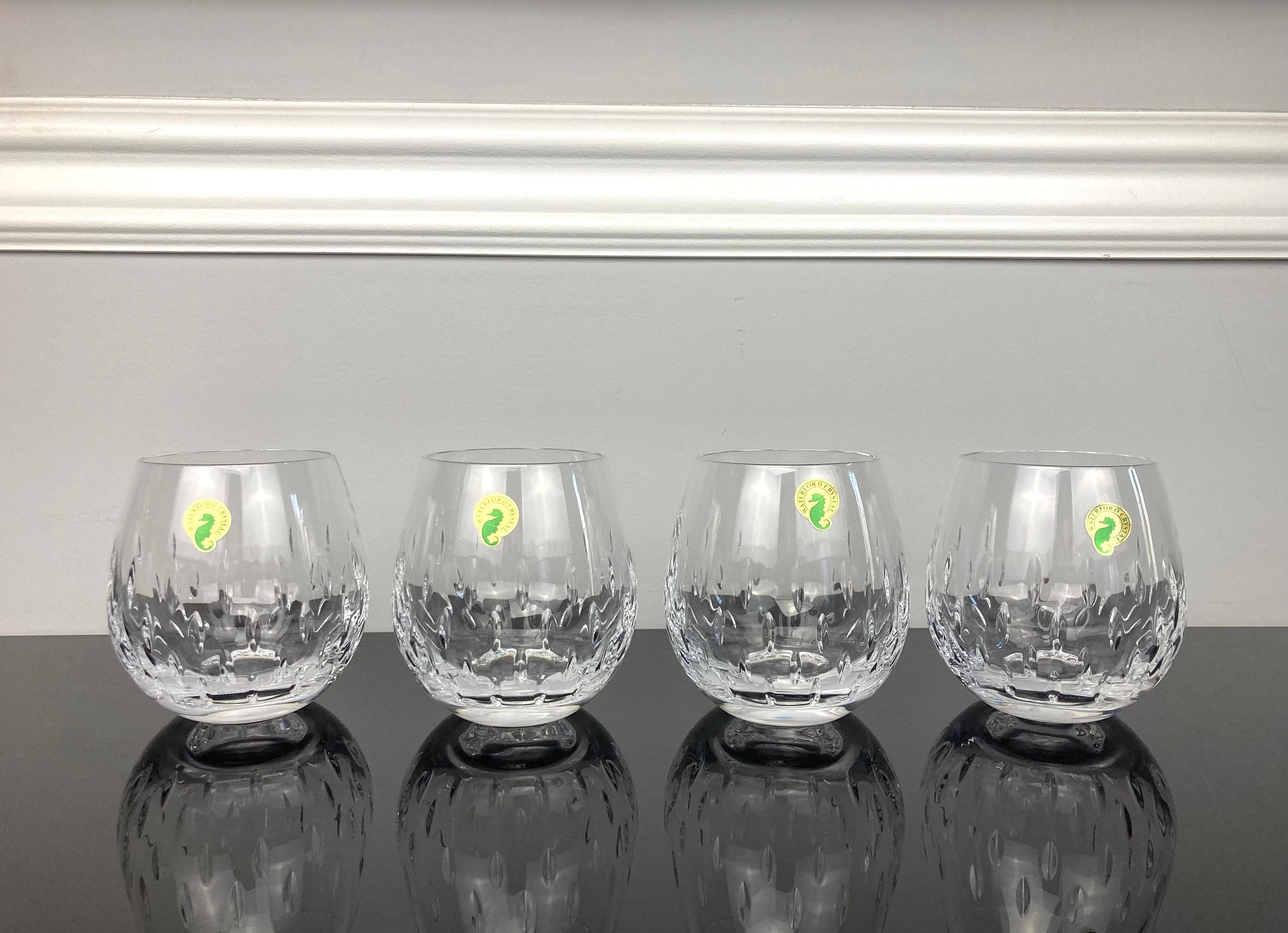 Waterford Crystal Double Old Fashioned Enis Wine Brandy Glasses Set of