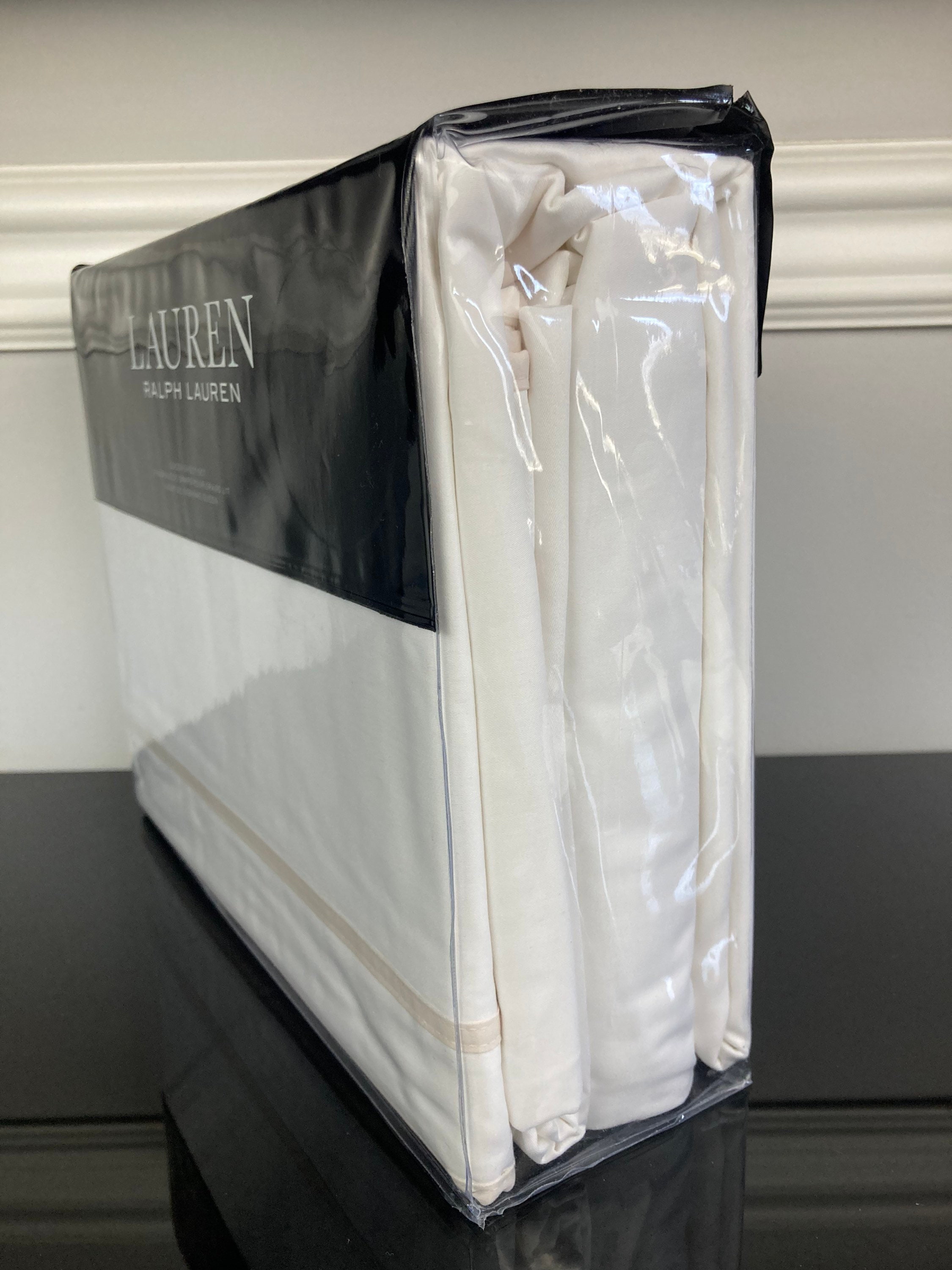 Ralph Lauren Spencer Border Sateen 100% Cotton 4 Pc Sheet