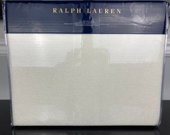 Ralph Lauren Hayes Wool Blend Bed Blanket Cream Full / Queen 90" x 90"