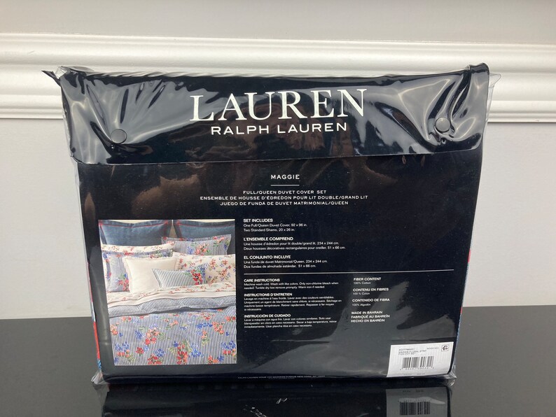 7 Pc Ralph Lauren Maggie Floral Stripe 100 Cotton Duvet Cover Sheet