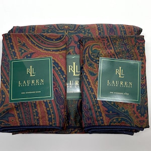 Lauren Ralph Lauren Greycliff Paisley Sateen Bohemian 100% Cotton Comforter Cover / Duvet Cover and Shams 3 Pc Set Very Rare! Vintage! QUEEN