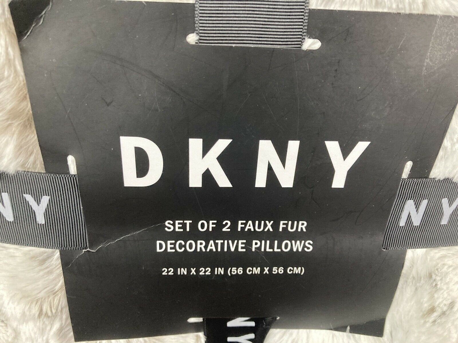 DKNY Set of 3 Faux Fur Decorative Pillows Snow Leopard Tan Etsy