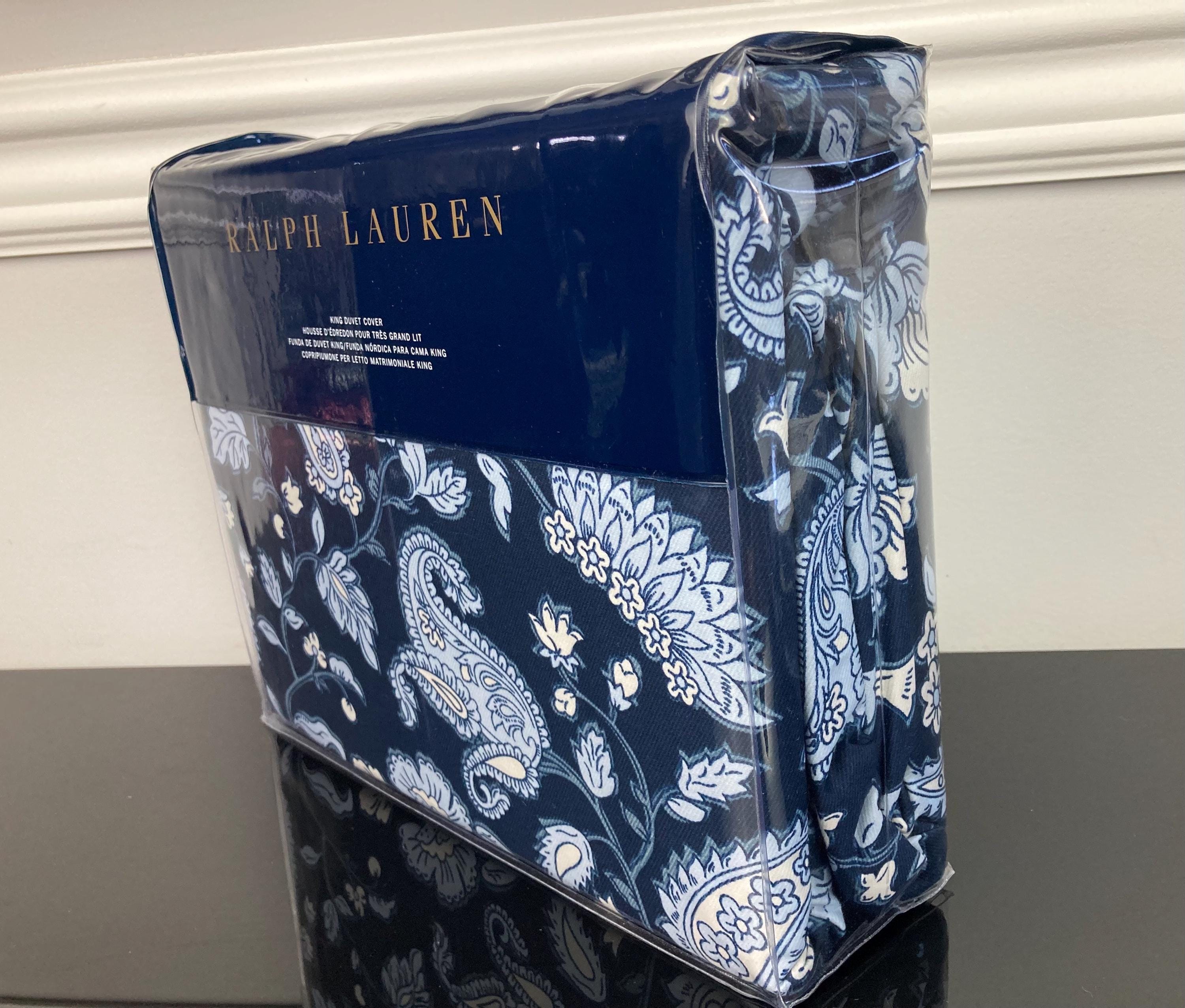 Ralph Lauren Delphine Paisley Duvet Cover 100% Cotton Sateen Navy