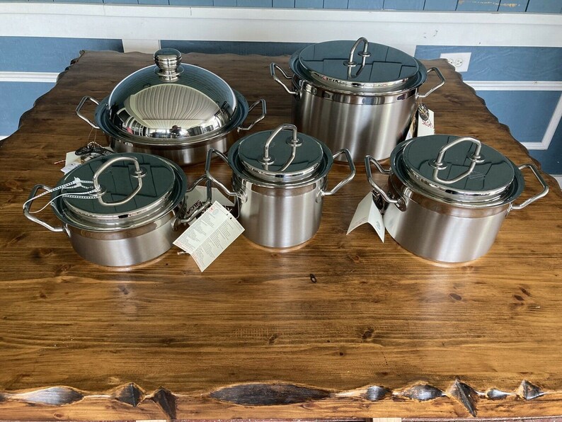 NEW 5pc Set Silga Teknika Stainless Steel Stockpot Casserole Etsy