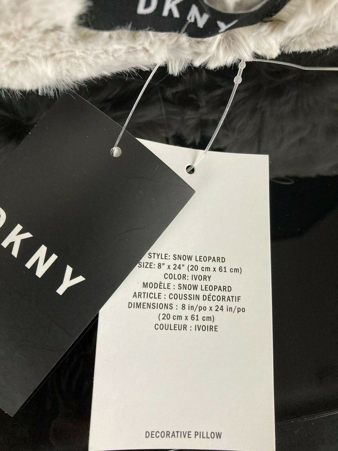 DKNY Set of 3 Faux Fur Decorative Pillows Snow Leopard Tan Etsy