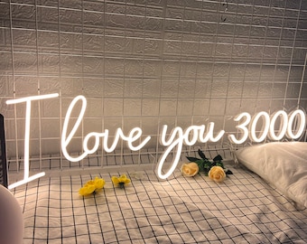I Love You 3000 Neon Sign Custom Personalized Gifts, Led Neon Signs Wedding Sign Wedding Decor, Neon Lights Personalized Gifts for Her