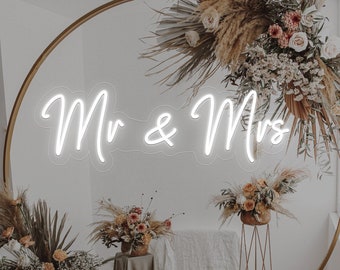 Mr & Mrs Neon Sign Custom Wedding Decor, Led Neon Sign Wedding Backdrop, Neon Light Wedding Gifts, Neon Wedding Sign  Personalized Gift
