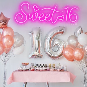 Sweet 16 Neon Sign Custom Wall Decor, Neon Lights Personalized Gifts ...
