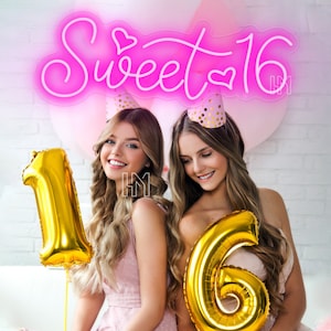 Sweet 16 Neon Sign Custom Wall Decor, Neon Lights Personalized Gifts ...