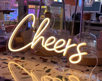 Cheers Neon Sign: Custom LED Wall Decor, Home Bar Lighting