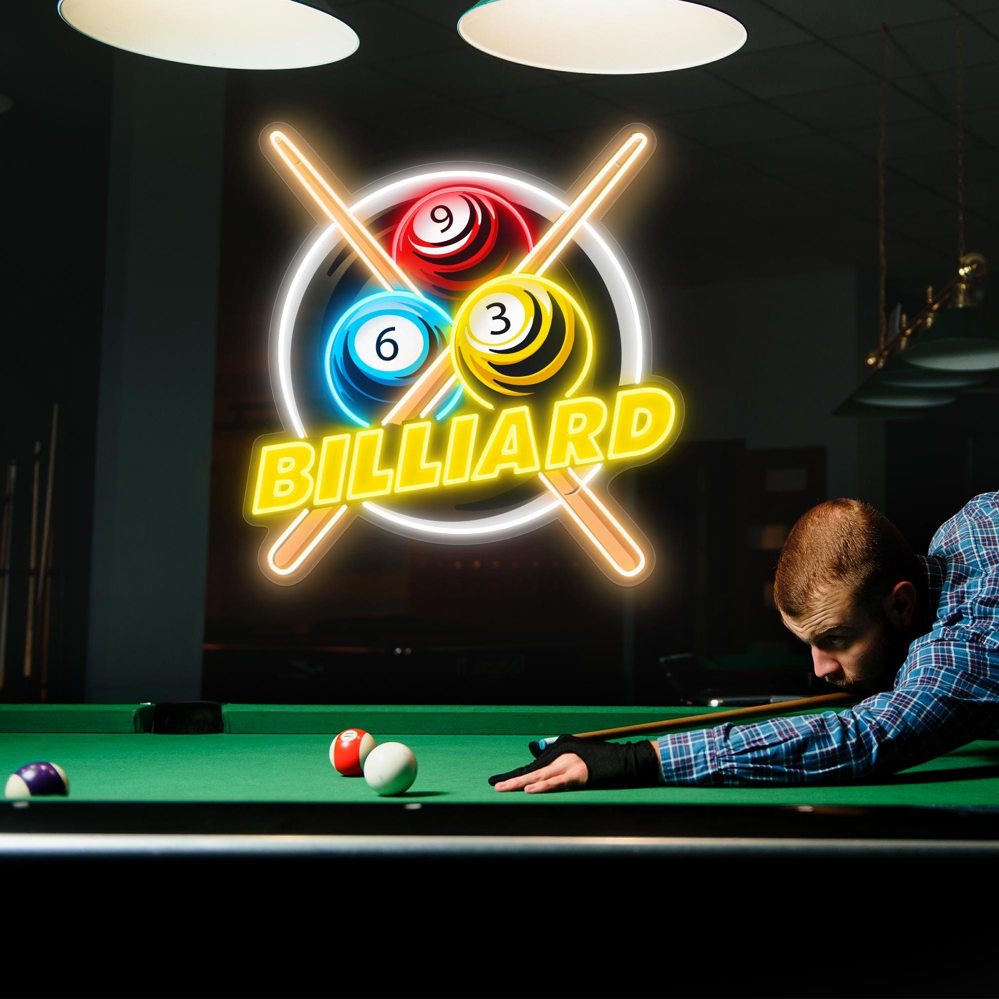 Custom Billiards LED Neon Sign: Pool Hall Decor, Game Room Wall Art - Etsy