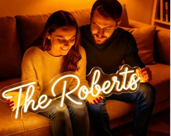 Custom Name Neon Sign Wall Decor, Vintage Name Signs Wedding Decors, Battery Operated Led Lights, Family Name Signs, Personalized Home Decor
