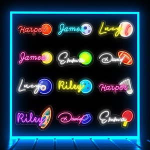 Letrero de neón con nombre de fútbol personalizado, regalos para niños, letrero de fútbol para decoración de pared de dormitorio, regalos personalizados con luz LED, los mejores regalos para niños, regalo de Navidad