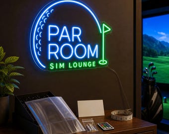 Golf Simulator Room Sign, Custom Golf Neon Light for Home Studio, Man Cave Golf Room Decor, Personalized Golfer Gift for Lounge Wall