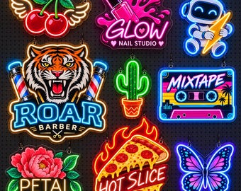 Custom Logo Neon Sign, Personalized UV Printing Acrylic Signs, LED Business Signs, Neon Sign Custom Logo Light for Shops, Salons and Studios