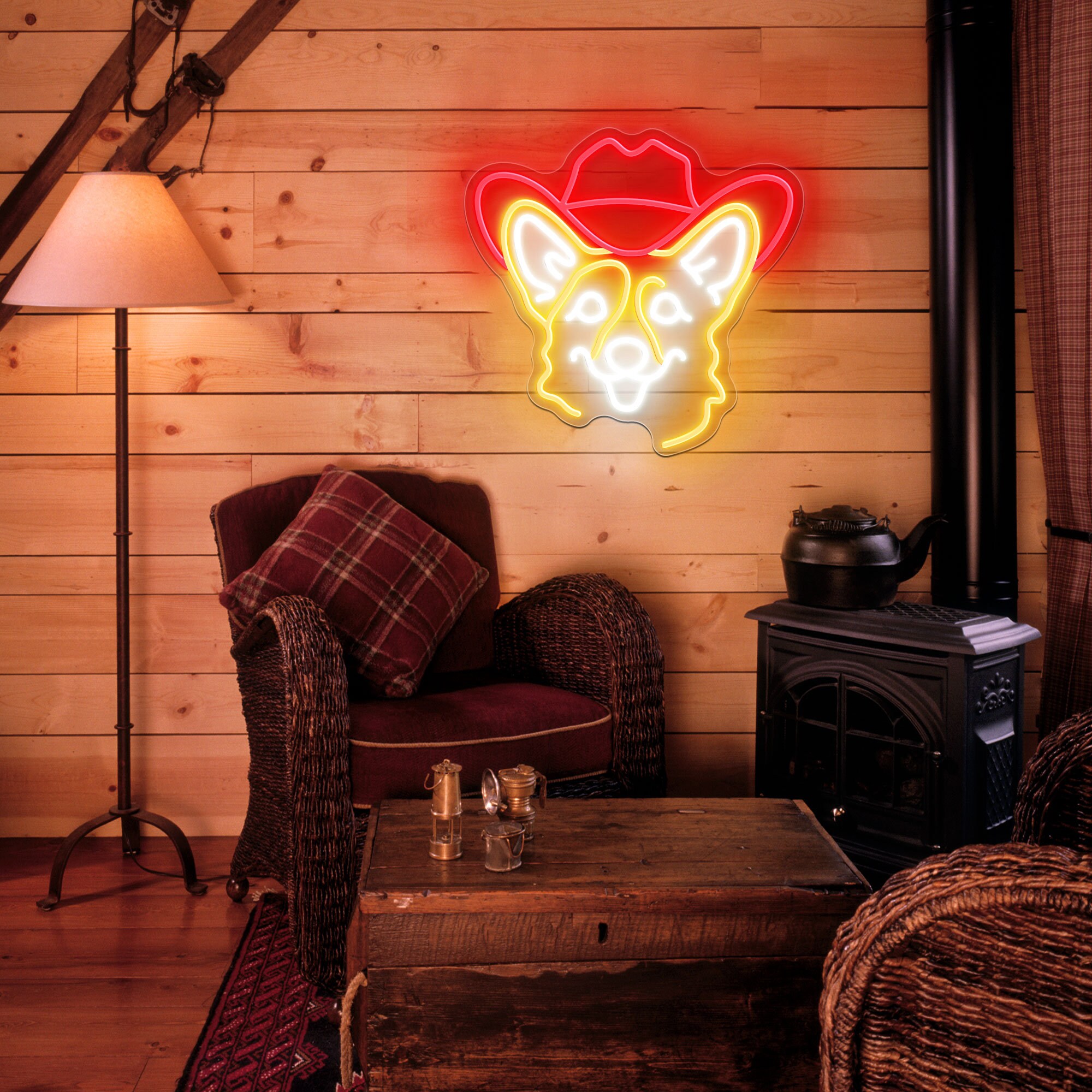 Golden Retriever Neon Sign: Cowboy Hat Dog LED Decor - Etsy