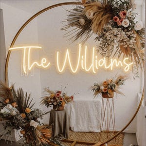 Custom Neon Wedding Sign Wall Decor, Wedding Welcome Sign Rustic Wedding Decor, Battery Led Sign Reception, Personalized Home Decor Gifts