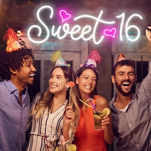 Sweet 16 Neon Sign Custom Wall Decor, Neon Lights Personalized Gifts ...