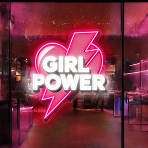 Girl Power Y2K Sign Wall Art, y2k Aesthetic Led Sign, 2000s Vibe Neon Sign Gift for Her, Custom Led Light Party Decor, y2k Dorm Decor