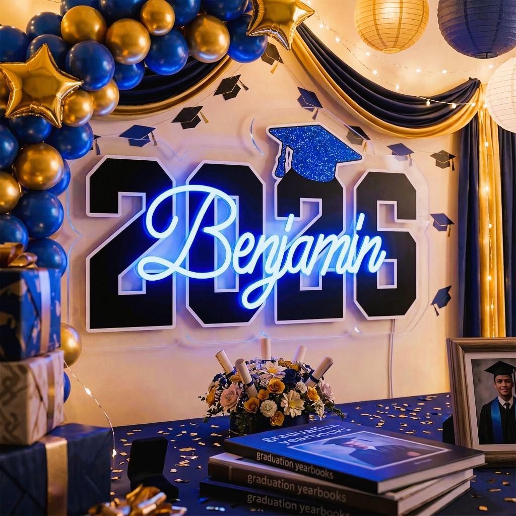 Custom Graduation Name LED Neon Sign, Class of 2026 Decor, Personalized ...