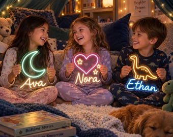 Personalized Kids Name Neon Sign, Custom LED Light for Nursery & Bedroom Decor, Christmas Gift for Kids, Birthday Gift and Baby Shower Gift
