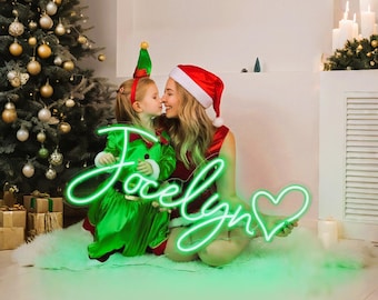 Nom néon personnalisé pour enfant, décoration de chambre d'enfant, cadeau d'anniversaire pour enfant, enseigne néon personnalisée pour chambre à coucher, art mural pour dortoir, décoration murale, cadeaux de Noël