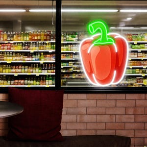 Pepper LED Neon Sign: Vegetable Store Decor, Fruit Shop Lighting