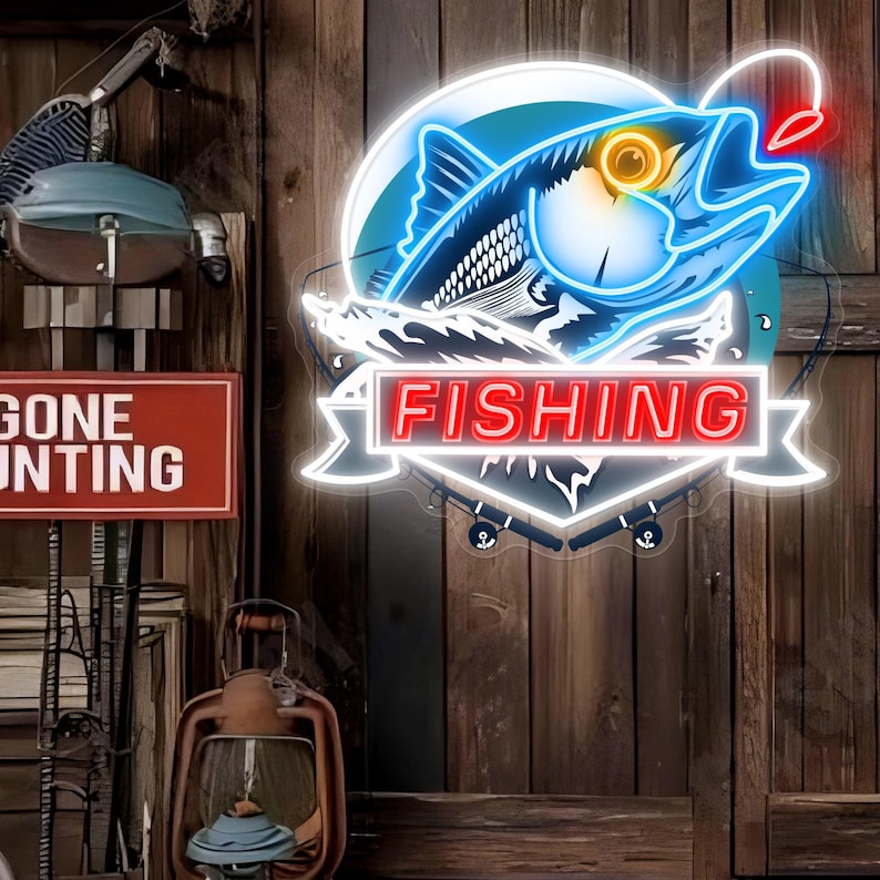 Fishing Neon Sign,fishing Sports Led Neon Light,fishing Shop Wall Decor ...
