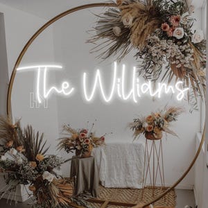 Decorazioni murali con insegne al neon personalizzate per matrimoni, cartello di benvenuto per matrimoni, insegne a LED personalizzate, cartello con cognome, insegne per matrimoni, regali di nozze personalizzati