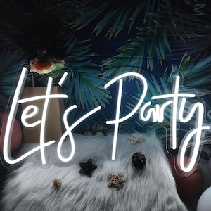 Neonreclame Let&#39;s Party: aangepaste ledlampen, feestdecor, bruiloftsdecors, Halloween-borden