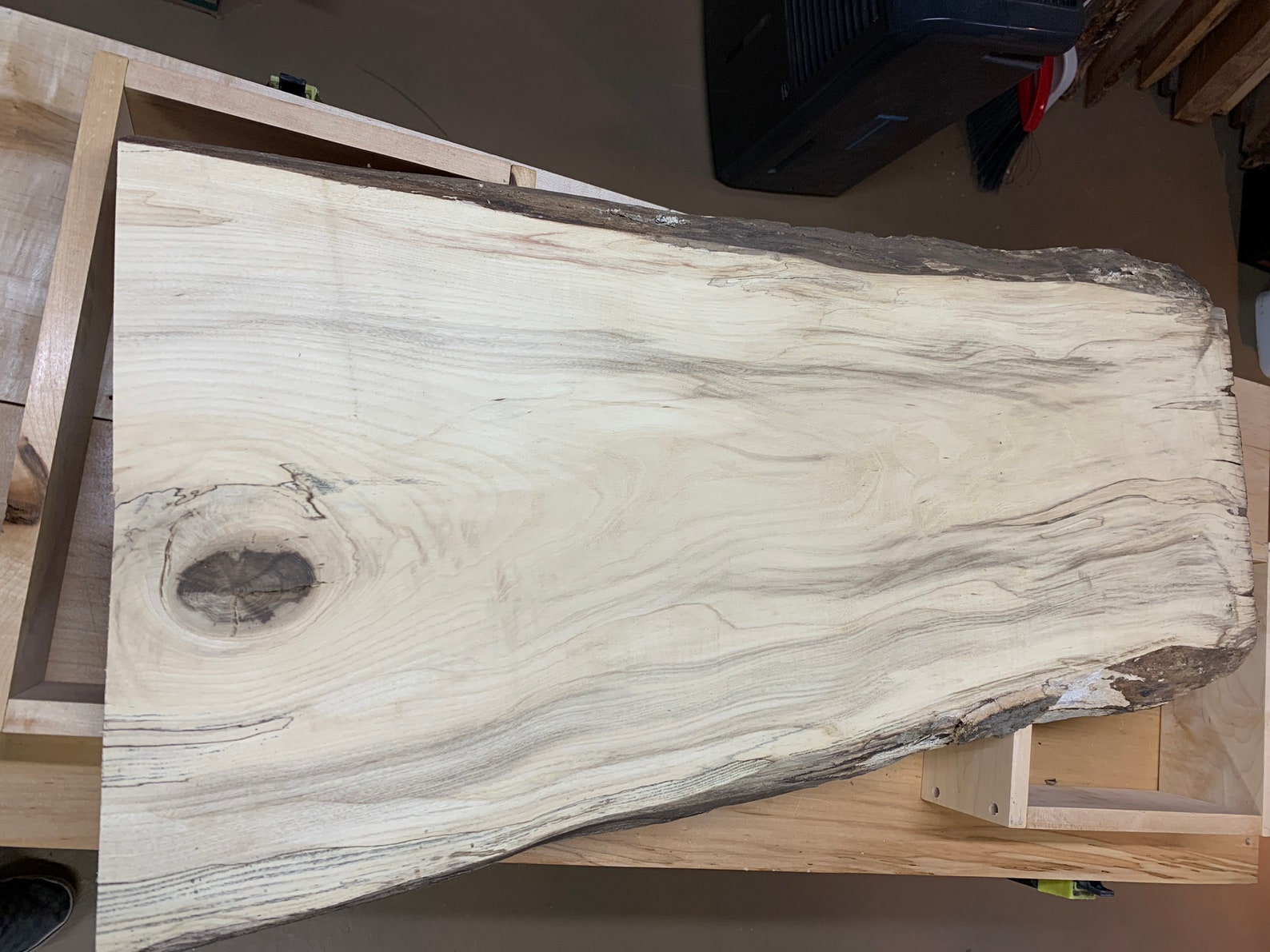 Live Edge Spalted Hackberry Slab Wood Etsy