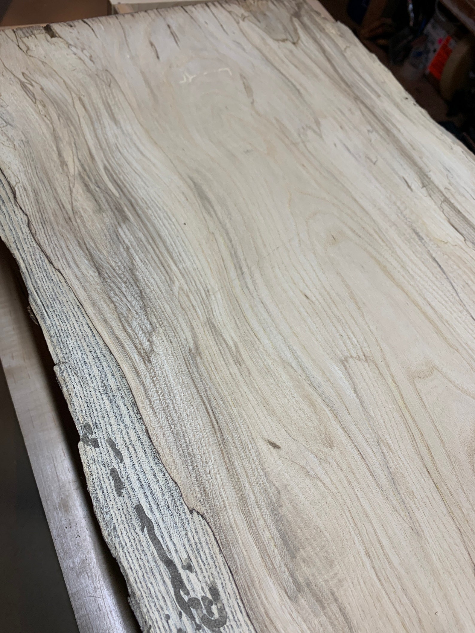 Live Edge Spalted Hackberry Slab Wood Etsy