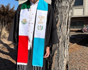 Custom Mexico Guatemala Graduation Stole, Serape Sash, Graduation Sash