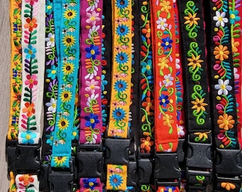 Mexican Embroidery Lanyard | Floral Embroidered Lanyard Keychain
