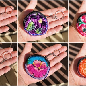 Tiny Mexican Circle Monederitos | Mini Mexican Coin Purse | Mexican Airpod Case Coin Purse | Embroidered Pill Pouch