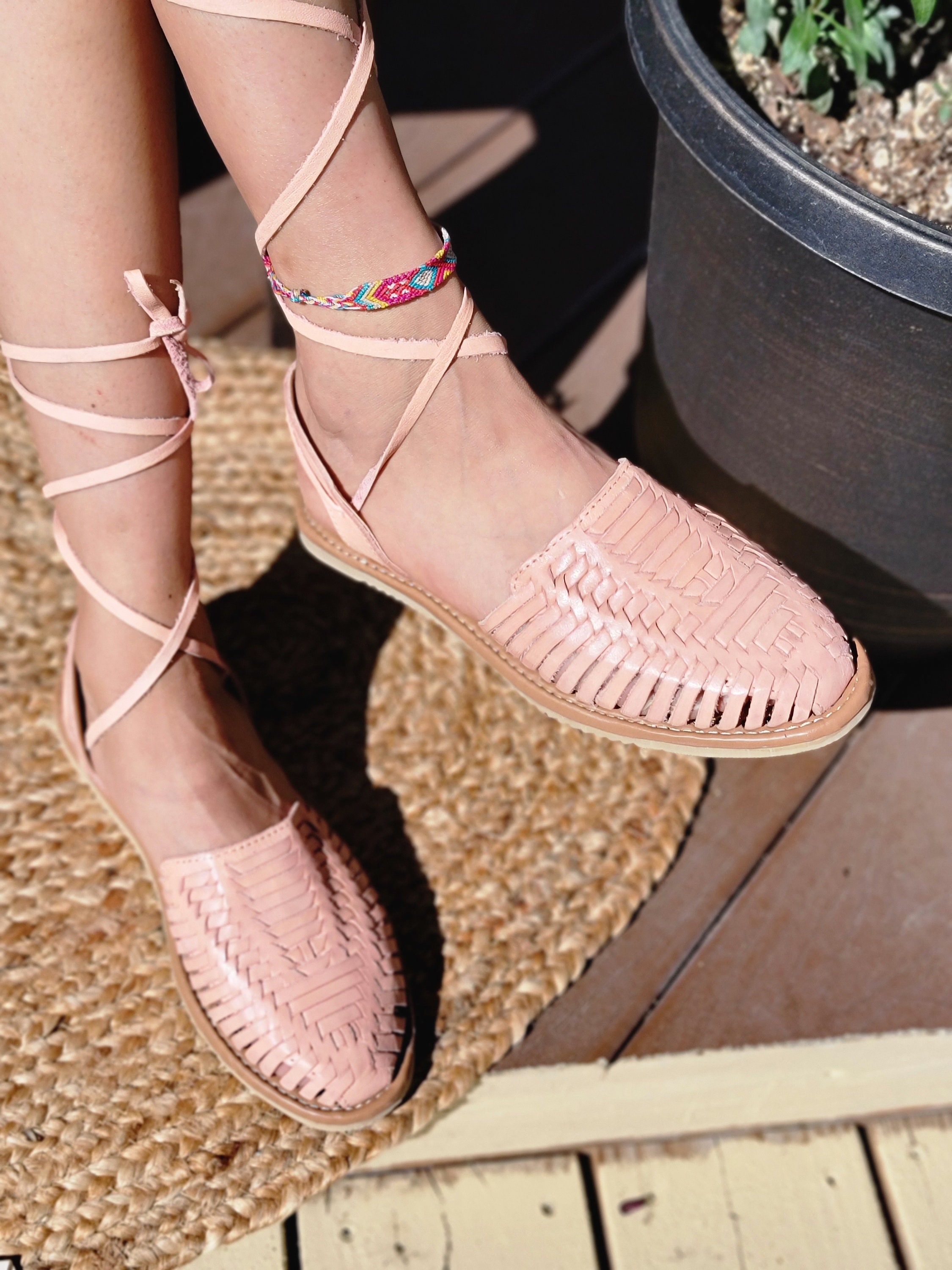huaraches rose pink