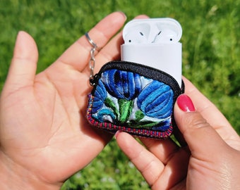 Tiny Mexican Monederitos | Mini Mexican Coin Purse | Mexican Airpod Case Coin Purse | Embroidered Coin Pouch