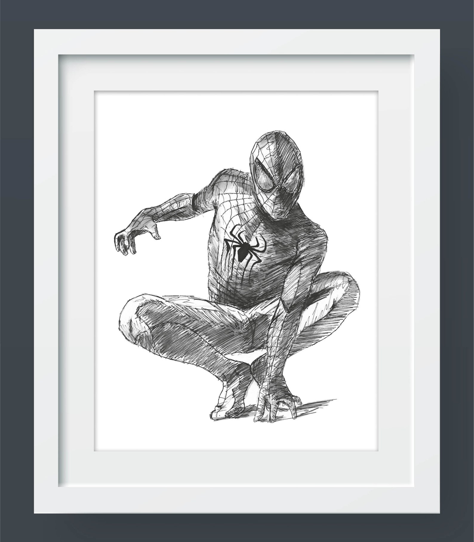 Spiderman Hand Drawn Print A4 | Etsy