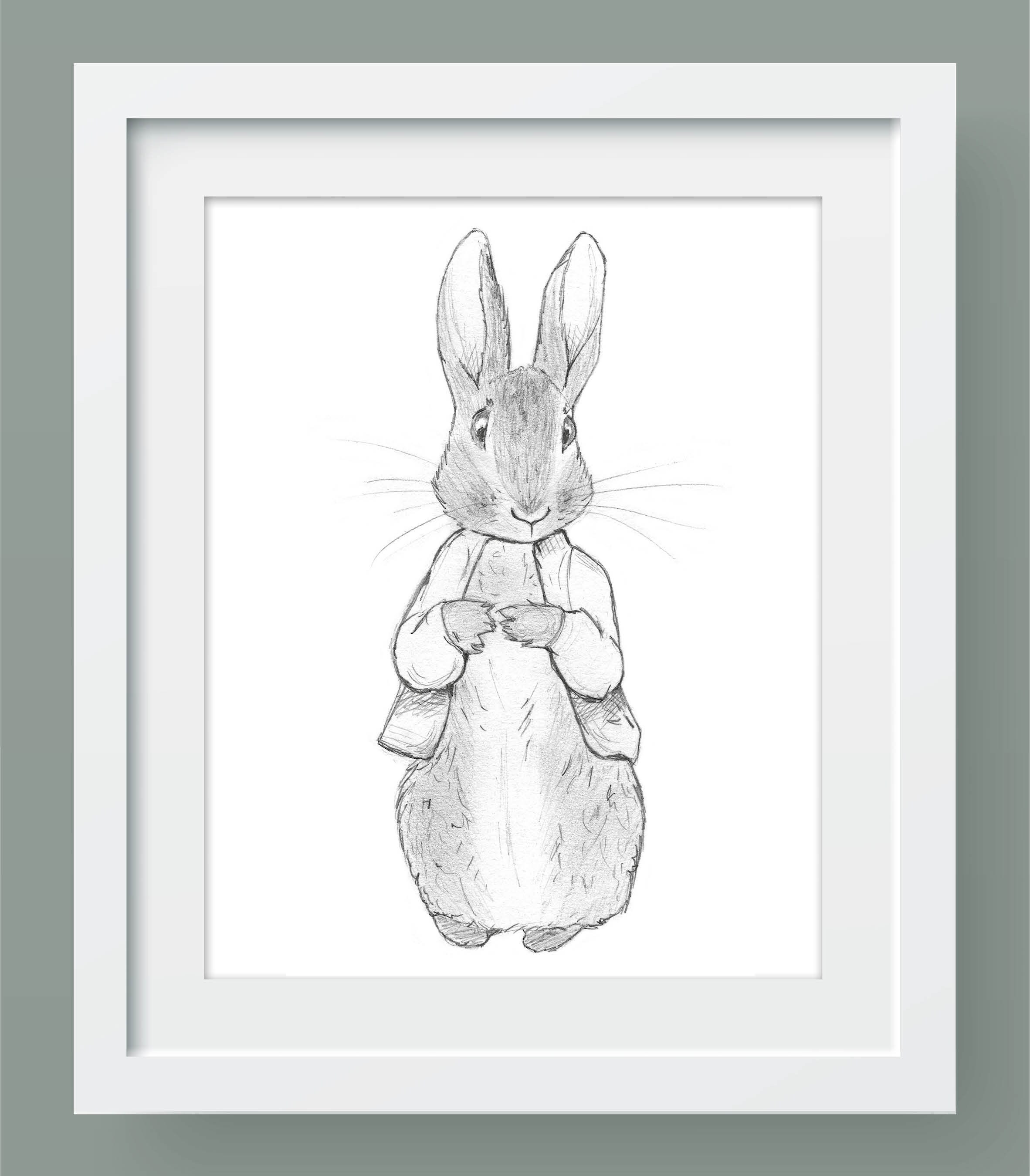 Peter Rabbit Hand Drawn Print A4 Etsy